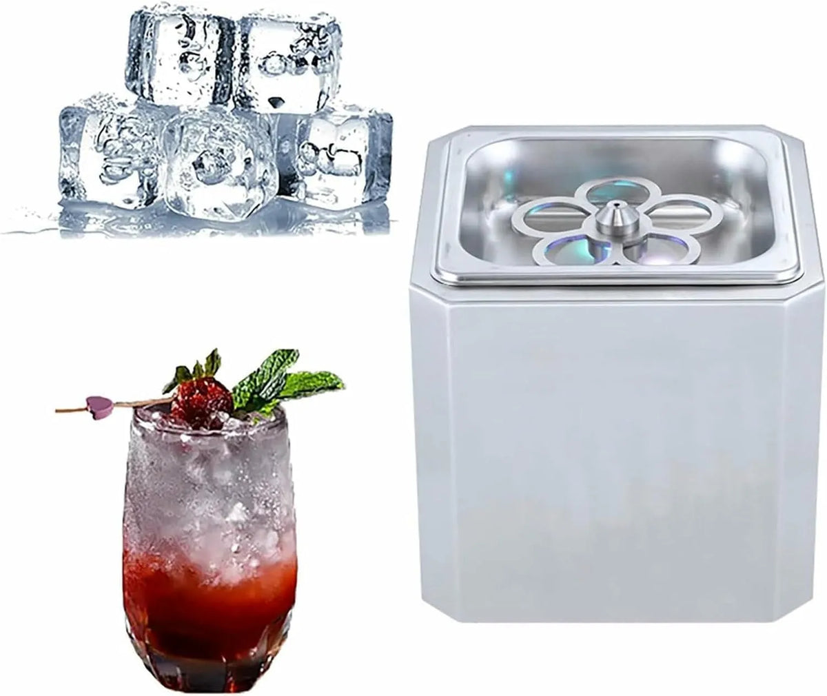 Congelatore CO2, vano congelatore, professionale, acciaio inox, freezer verticale, Brina Bicchieri in 6 Secondi per Cocktail, Birra, Vino