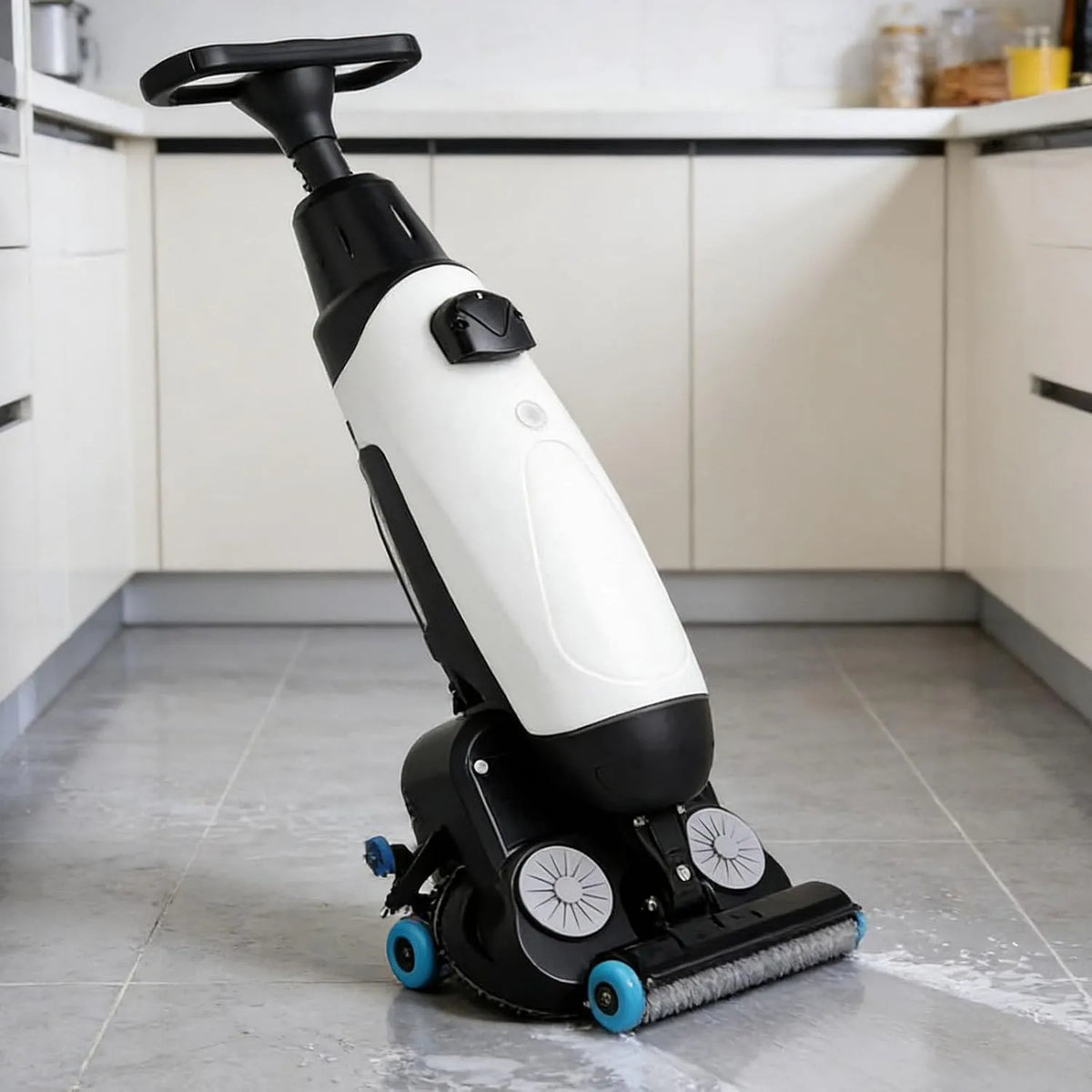 Lavasciuga, lavatrice, asciugatrice, professionale, bianco, Rotazione a 360°, Macchina Multifunzione per Lavaggio E Lucidatura Pavimenti, A Spinta