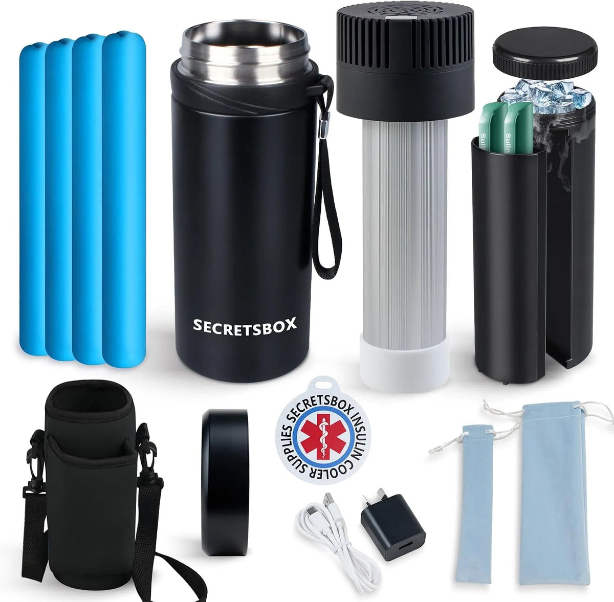 Frigorifero medico portatile, 2 a 8 °C, USB, trasporto di insulina e farmaci, Mini Frigorifero per Medicinali