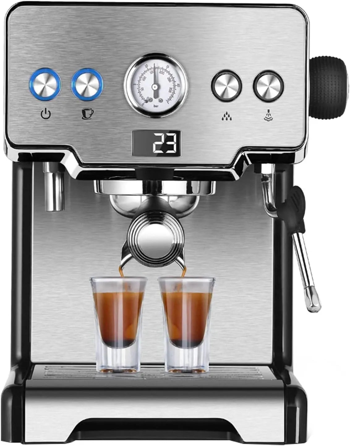 Dell Macchina da caffè, 7 L, ampio serbatoio, Adatta per Cappuccino mok, Display a LED, Serbatoio 'Acqua da 1, Macchina per caffè Espresso 15 Bar