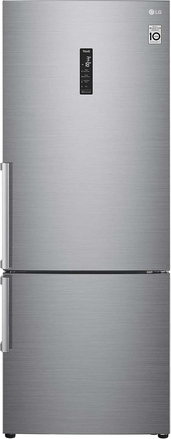 LG GBB567PZCMB Frigorifero combinato, 462 L, No Frost, Inverter, Linear Cooling, esterno, Wi-Fi, acciaio inox, frigo con congelatore, Larghezza 70cm