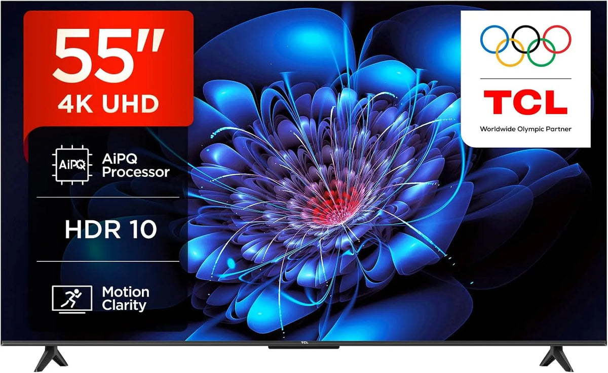 Google 55P6K Smart TV, 55 pollici, televisore, 4K UHD, HDR, audio Dolby, TCL, Google TV con Dolby Audio