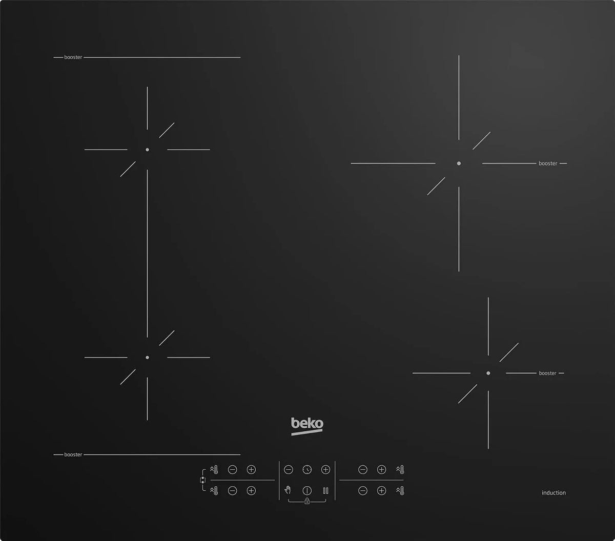 Beko HII64200SFMT Piano cottura a induzione, 60x52 cm, 4 fuochi, piastra a induzione, nero, colore nero