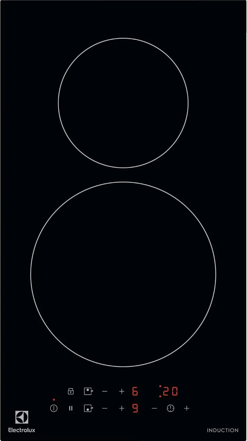 Electrolux Serie 300 LIT30230C Piano cottura a induzione, 30 cm, 2 fuochi, piastra a induzione, nero, Vetroceramica ad induzione, 65kW, Assorbimento