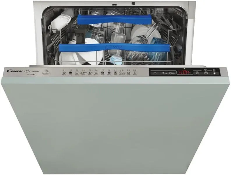 Candy 4S622PSE Lavastoviglie, 60 cm, classe energetica E, Wi-Fi, grigio, 16 coperti, Candy Brava CELDIMN 4S622PSE Lavastoviglie a scomparsa totale 60