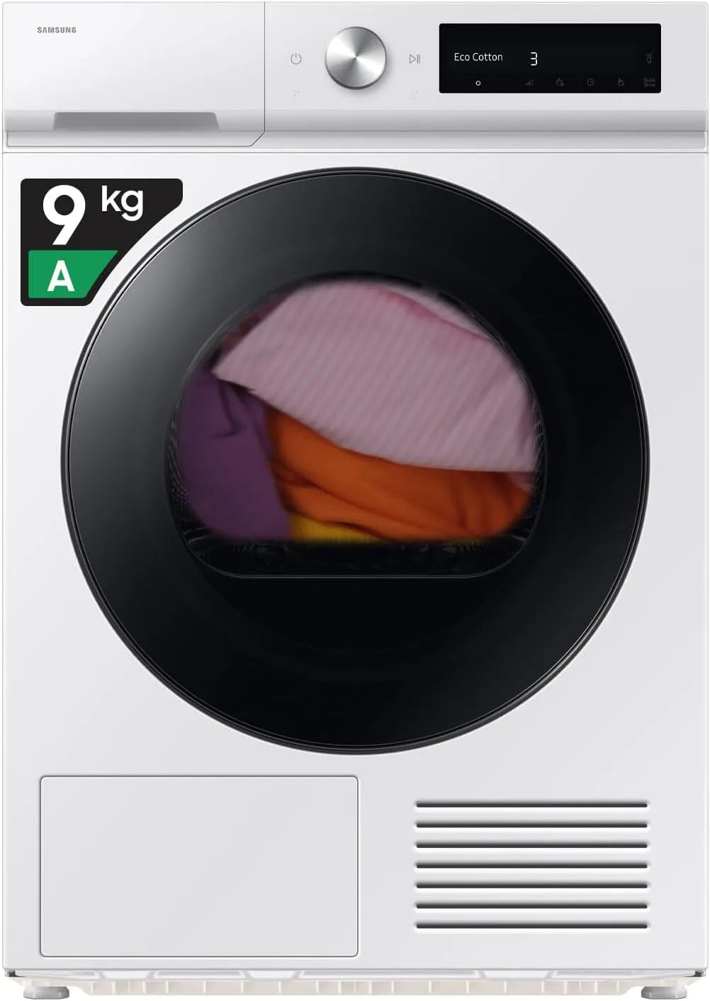Samsung DV90DB7845GW/U3 85H Asciugatrice, 60 L, 9 kg, Wi-Fi, Display AI Control, Samsung Asciugatrice Bespoke AI DV90DB7845GW/U3, 60L x 85H x 60P cm