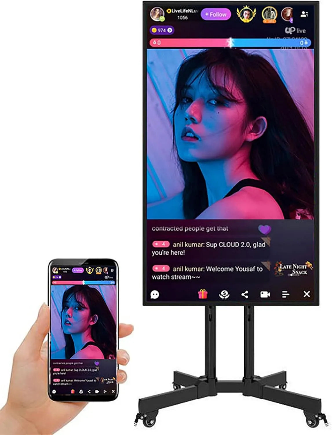 Display digital signage, 43 pollici, display pubblicitario, visualizzazione pubblicitaria digitale, soluzione all-in-one per display live streaming e