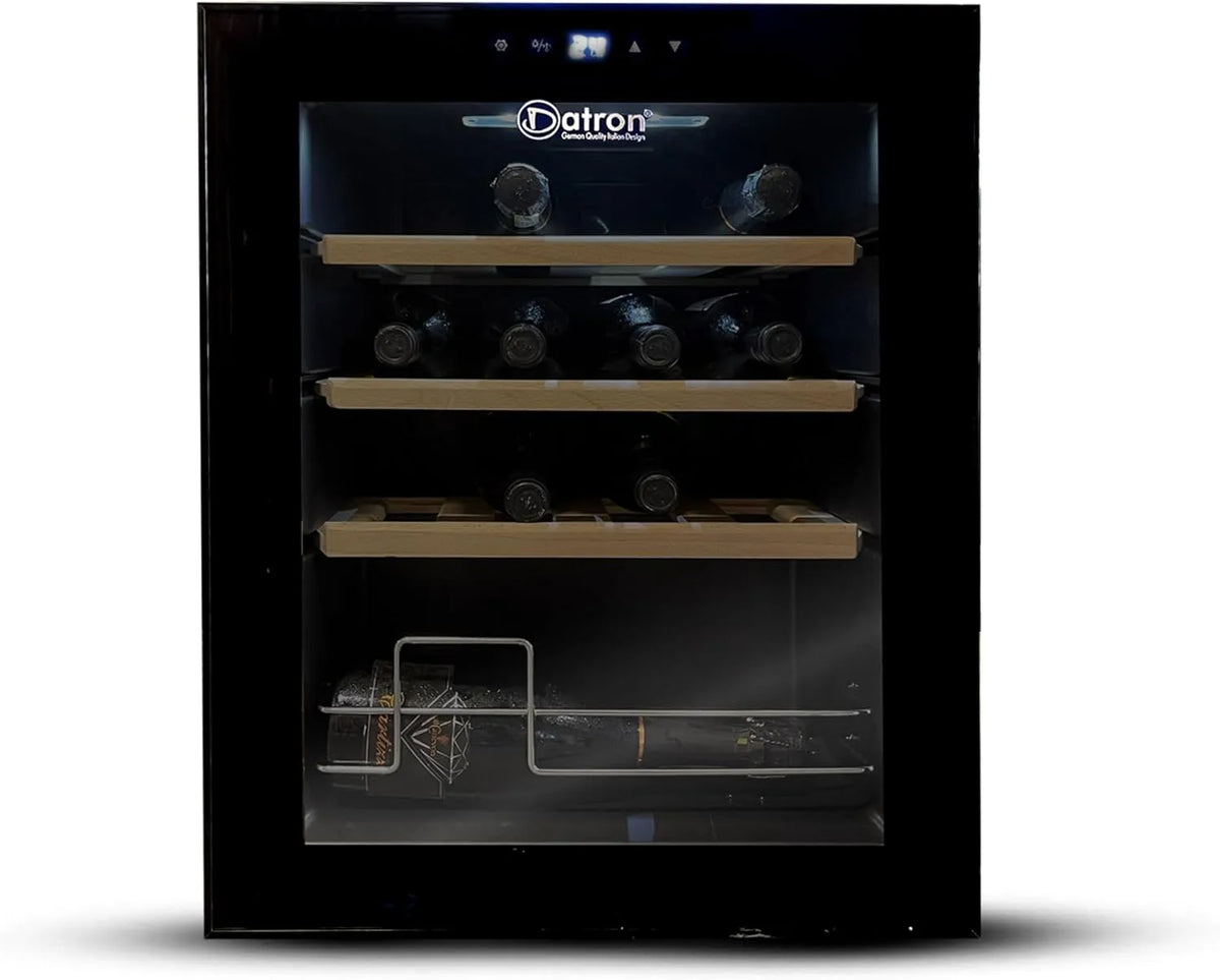 Cantinetta vino, 15 bottiglie, 4 a 18 °C, touch, 3 Ripiani estraibili, Mono Temperatura, Tecnologia Compressore, Design elegante, Libera Istallazione