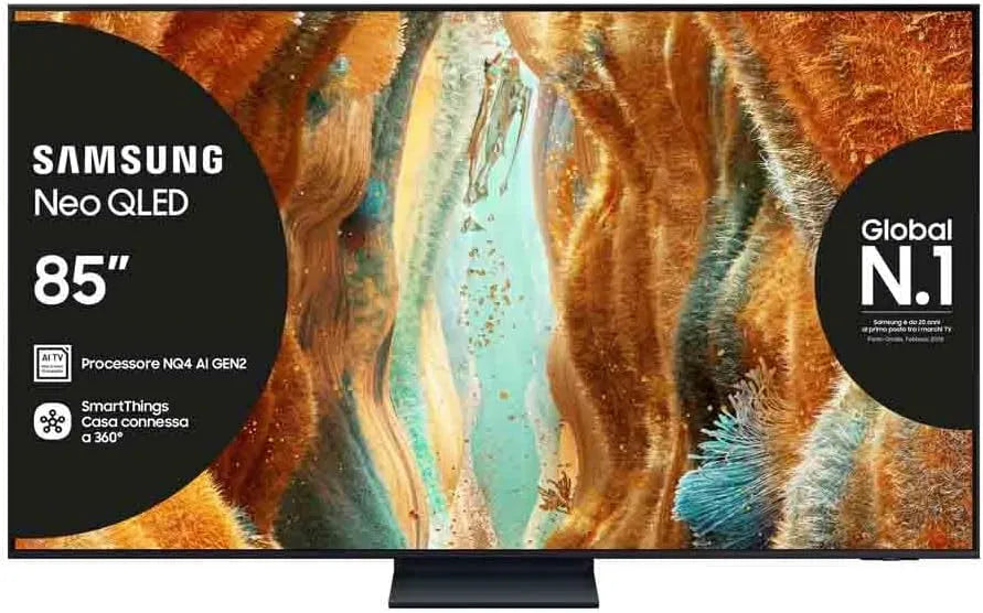 Samsung QE85QN74FATXZT NQ4 Smart TV, 144 Hz, televisore, 4K UHD, QLED, stretto, Tecnologia Quantum Matrix Slim, AI Gen2 Processor, 4K AI Upscaling