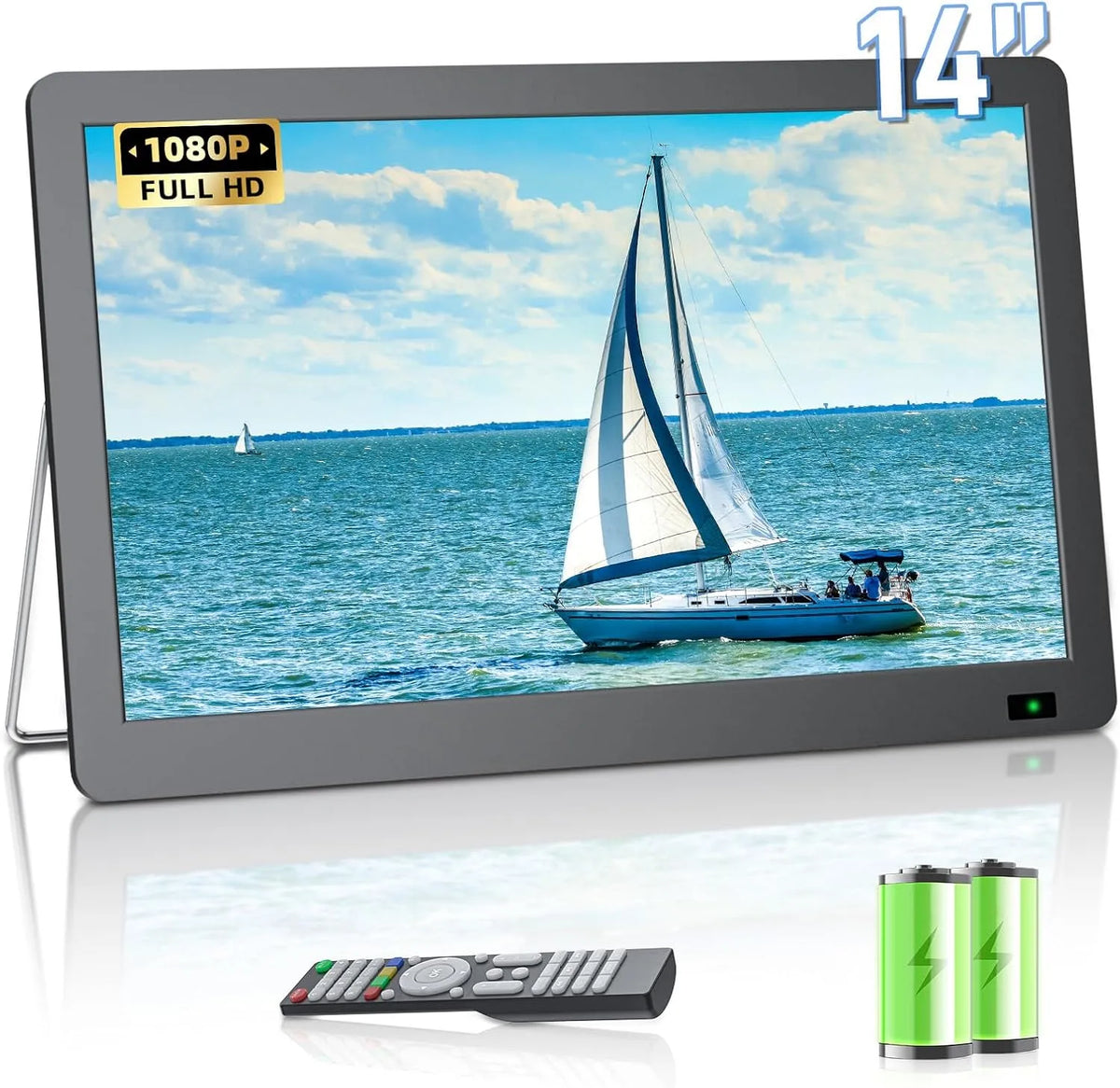 Smart TV 1080P, 14, 2 pollici, televisore, portatile, display LCD, Desobry, 2025 versione aggiornata 14