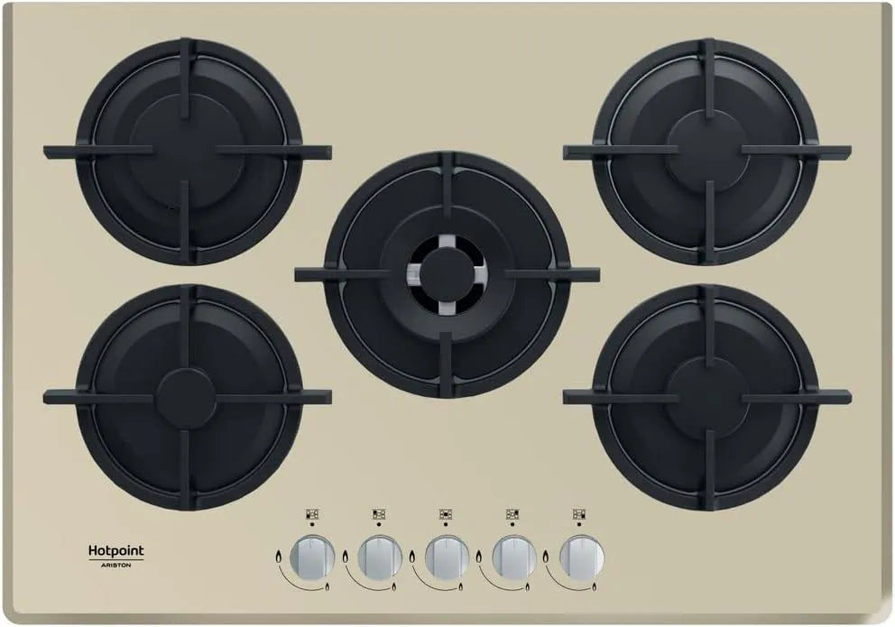 HAGD Champagne Da incasso 73 cm Gas 5 Fornello, Hotpoint 72S/CH
