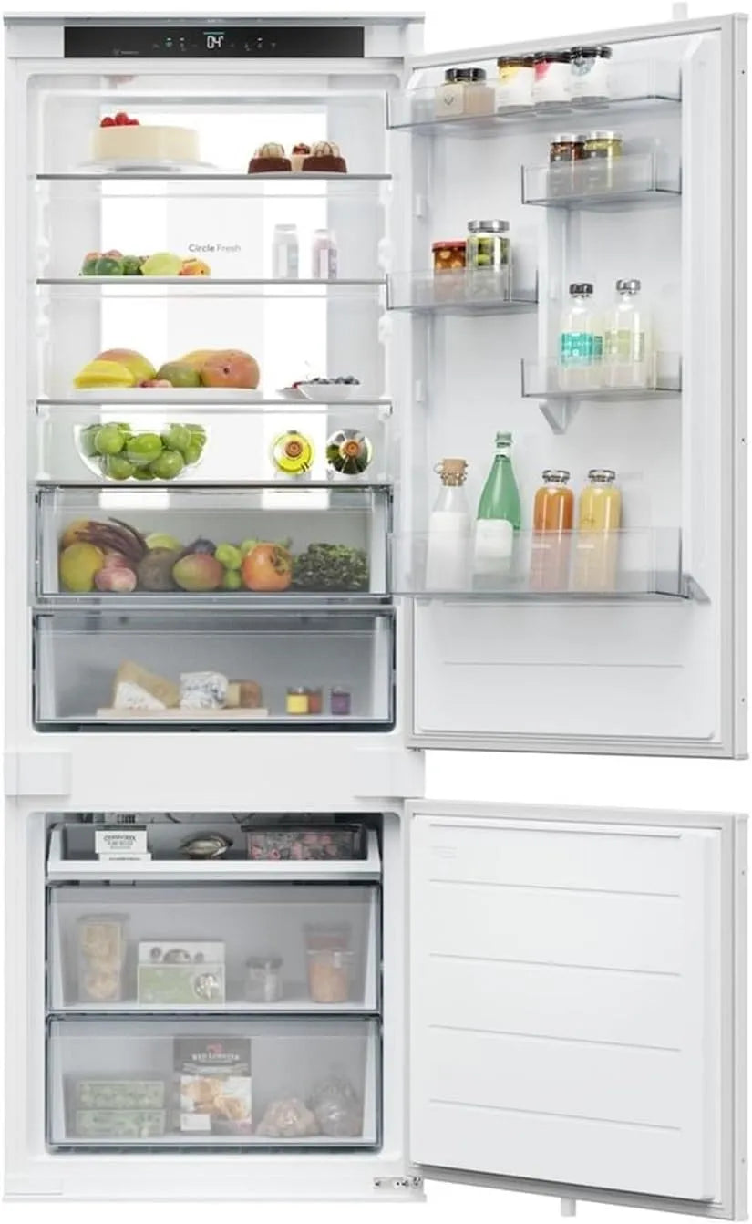 Candy CNBQT5719DW Frigorifero combinato, 251 L, classe energetica E, No Frost, da incasso, frigo con congelatore, 251 Litri