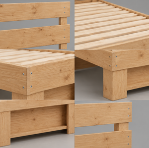 Letto in Legno Massello con Doghe