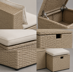 Set di Divani da Giardino in Rattan