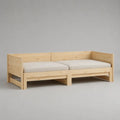 Letto matrimoniale a piattaforma 180 x 190 cm in pino massello beige chiaro con sponde alte