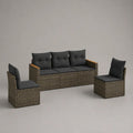 Set salotto da esterno 3 pezzi in polyrattan marrone con cuscini antracite, divano 180 x 65 x 80 cm e 2 poltrone 58 x 65 x 80 cm