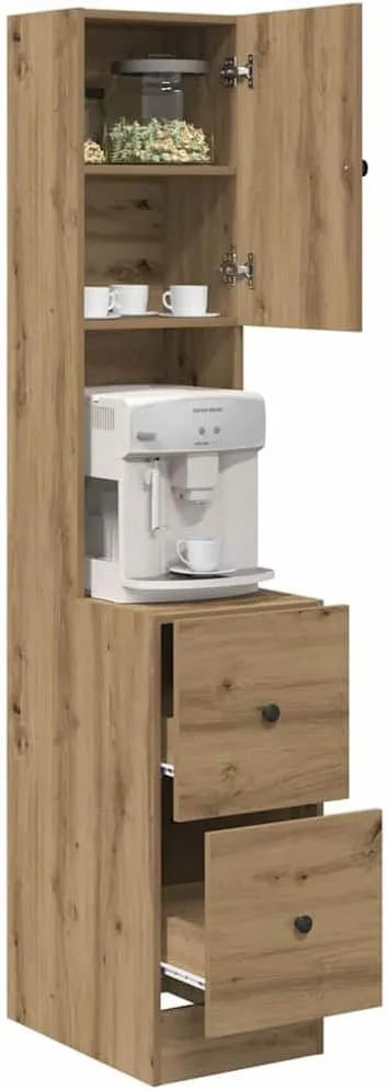 Prodotto Ampio Spazio, vidaXL Credenza da Cucina Rovere Artigianale 32 x 50 x 180 cm, Mobile da Cucina Rettangolare Moderno, Organizer Chic per Sala