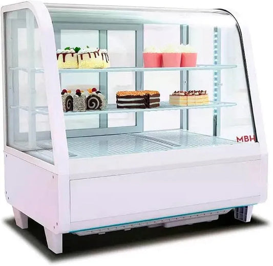 Frigorifero, 100 L, industriale, professionale, bianco, MBH, MBH - Vetrina espositrice refrigerata professionale sopra bancone 100 litri Frigorifero
