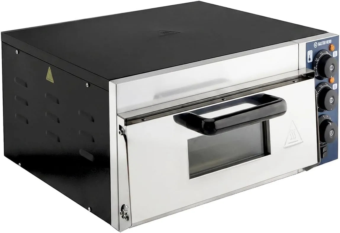 Forno elettrico per pizza, 35 cm, 230 V, acciaio inox, per gastronomia, 2 kW, 350 °C