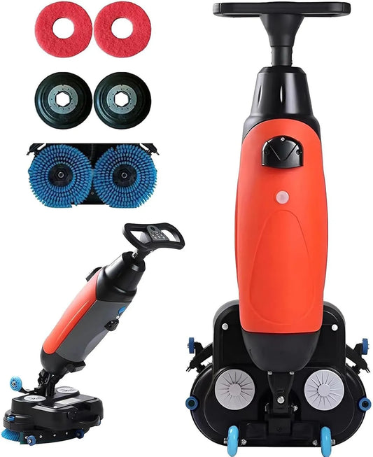 Lavasciuga, 43 cm, 5 L, lavatrice, asciugatrice, professionale, doppie spazzole rotanti a 360°, doppi serbatoi da 4, 5 l + 7, 1200 m2, ideale per