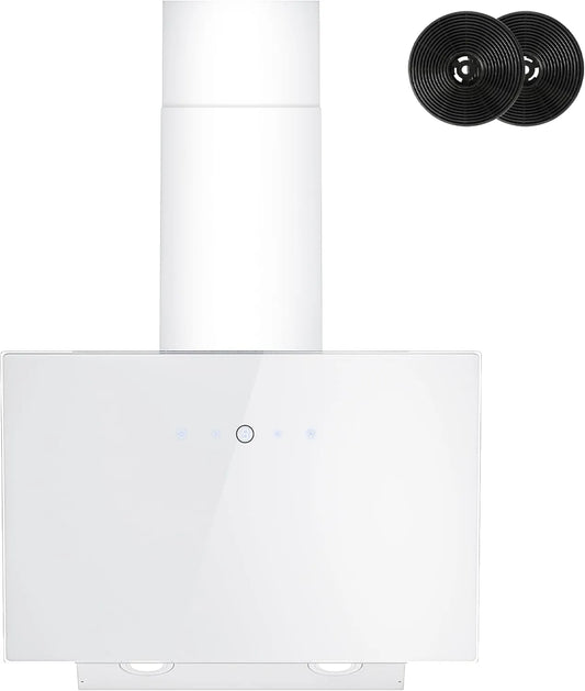 Cappa aspirante, 60 cm, 524 m3/h, cappa da cucina, scarico e ricircolo, touch, motore DC senza spazzole, 2 filtri a carbone, 9 livelli, controllo