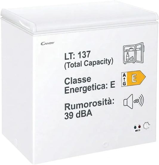 Candy 145E Congelatore, 137 L, 84, 5 x 69, 5 x 55, 5 cm, 39 dB, classe energetica E, vano congelatore, freezer verticale, bianco, Freeze Circle Fresh