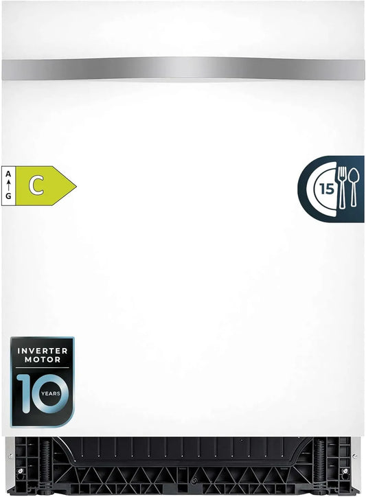 Cecotec Bolero Aguazero 6620 Lavastoviglie, 60cm, 1850 W, 8 programmi, Inverter, bianco, 15 Coperti, Smart Wash, Display FullColor, Turbo Dry+