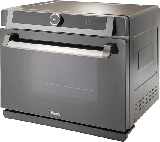 Forno elettrico, 40 L, 31 programmi, Bimar B400, vapore, acciaio inox, Friggitrice ad Aria Calda XXL, Air Fryer, Frittura senza Olio, Cuoce a Bassa