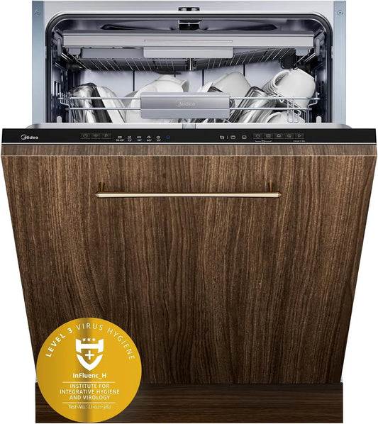Lavastoviglie, 60 cm, 7 programmi, 42 dB, Midea 7.03M14B, incasso totale, Wi-Fi, 14 MGD, cassetto portaposate, lavaggio a doppia zona, asciugatura