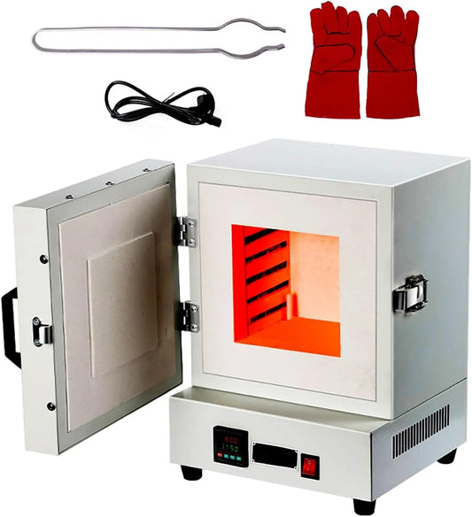 Forno elettrico, 2000 W, industriale, 2 zone di temperatura, Forno Laboratorio Ad Alta Temperatura 1150 °C, Forno a Muffola Chiuso