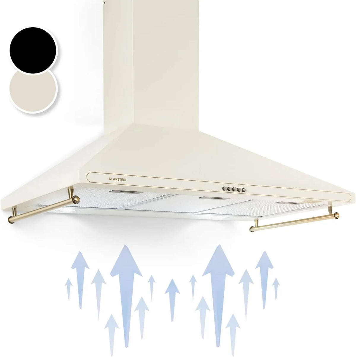 Klarstein Lavastoviglie, 90 cm, 645 m3/h, Cappa Cucina con Aspirazione Silenziosa, Flusso d'Aria 645m3, LED, Filtro Antigrasso in Alluminio Lavabile