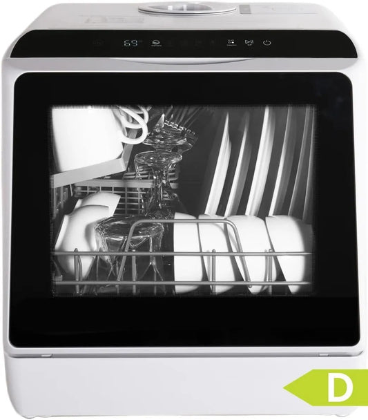 Lavastoviglie, 45 cm, 5 L, 1 programmi, formato slim, portatile, ampio serbatoio, nero, Display LED, Asciugatura PTC, Serbatoio da 5L, con o senza