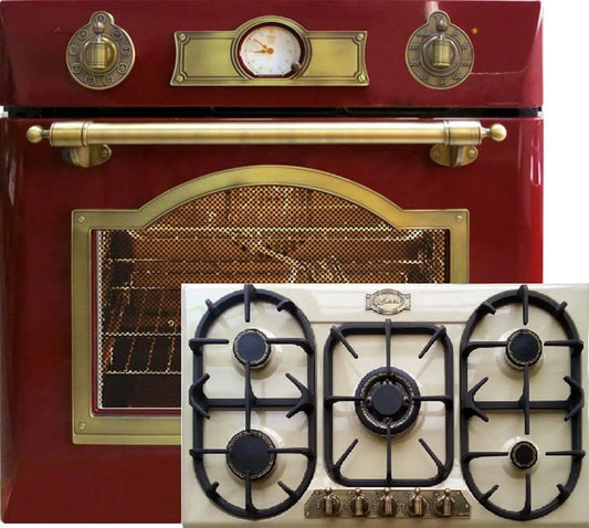Forno elettrico, 90 cm, 67 L, 5 fuochi, 8 programmi, da incasso, 8 funzioni, autopulente telescopico, forno METANO, gas propano
