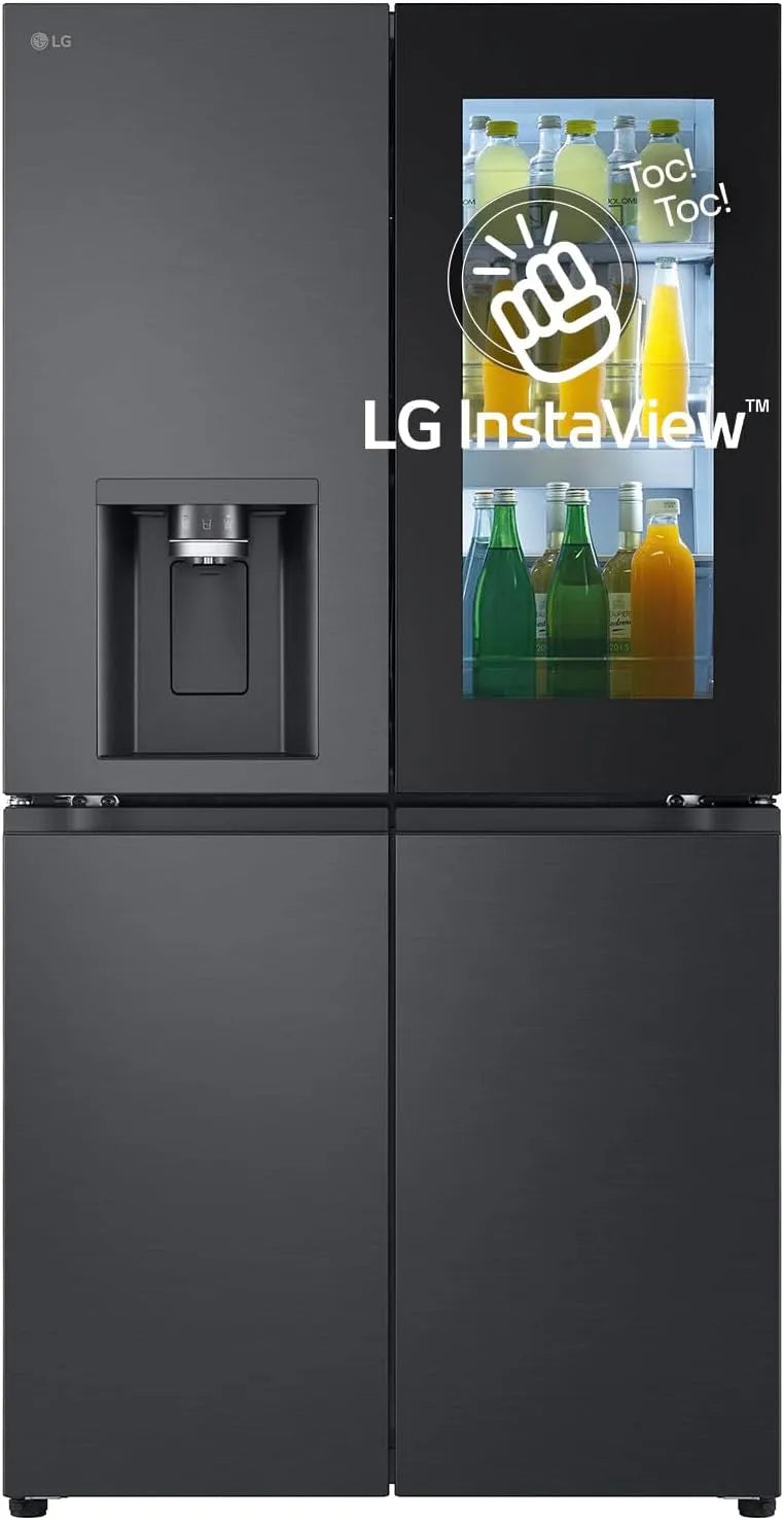 LG GMG960EVJE Frigorifero, 638 L, classe energetica E, app Wi-Fi, nero, Metal Fresh, Connettività Wi-fi Con App Thinq, Frigorifero 4 Porte, 638l