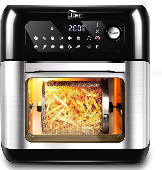 Forno elettrico, 10 L, 1500 W, touch, acciaio inox, Friggitrice Ad Aria 12 In 1, Senza Olio 1500W XXXL, Ricette PDF