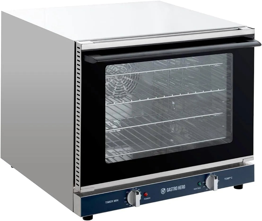 Forno elettrico, professionale, acciaio inox, GastroHero Forno ad aria calda ECO 4 x GN 2, forno a ricircolo compatto con funzione di riscaldamento