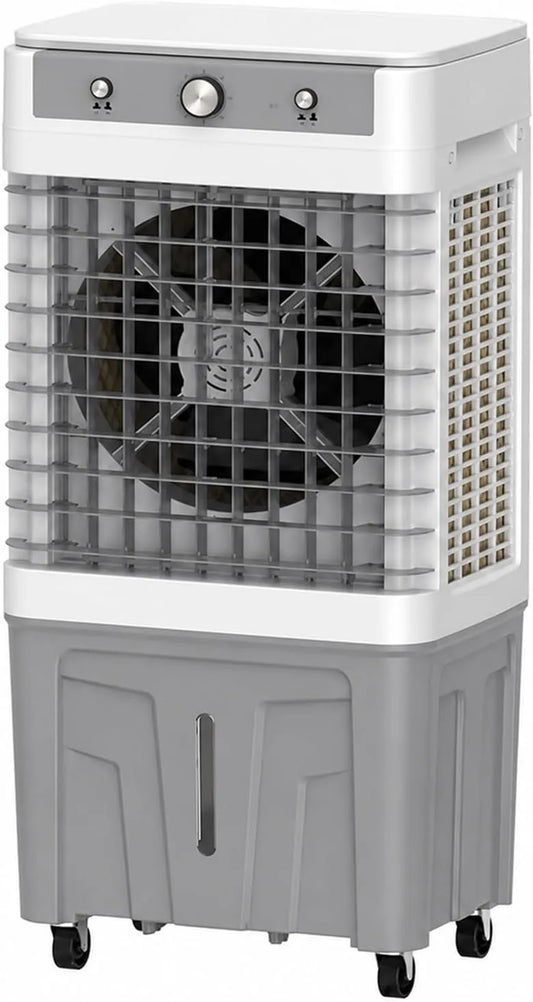 Prodotto Raffreddatore a Palude con Serbatoio da 50L, Condizionatori Portatili Industriali, Oscillazione 120°, 3 Velocità, Rumore 50dB, Copertura