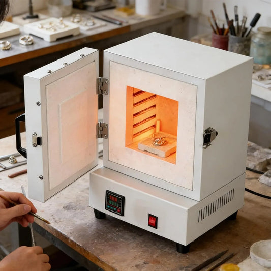 Forno elettrico, 2000 W, industriale, 2 zone di temperatura, Forno a Muffola Elettrico 2000W per Fusione dei Metalli, Forno Laboratorio ad Alta