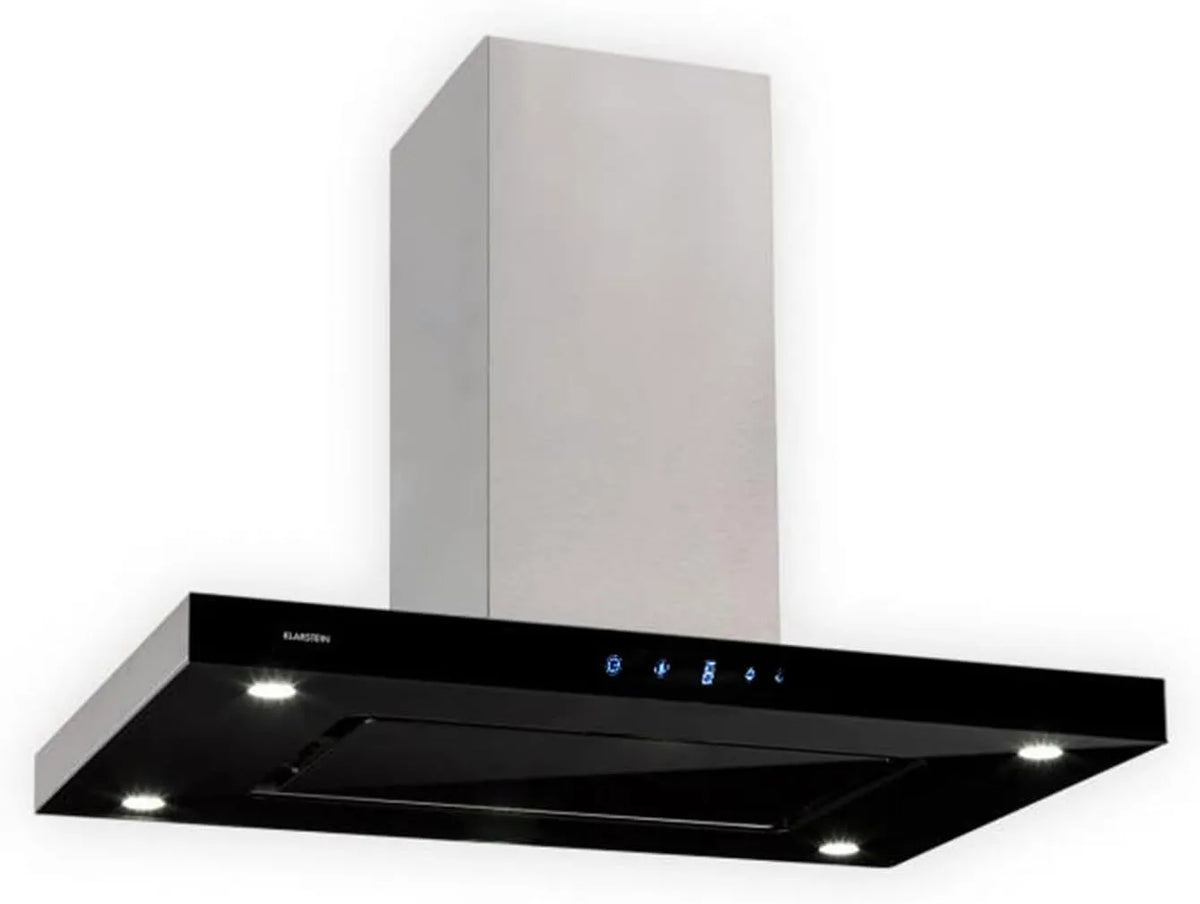 Klarstein Cappa aspirante, 230 W, 642 m3/h, cappa da cucina, illuminazione LED, touch, 3 livelli, acciaio inox, argento, Klarstein Valeria Cappa Isola