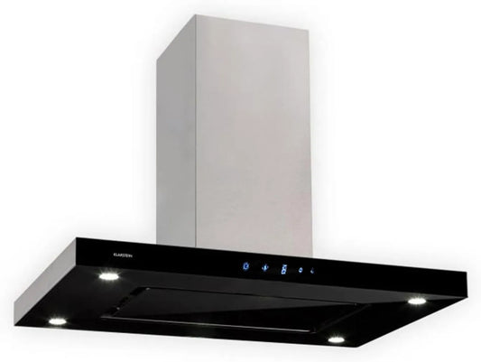 Klarstein Cappa aspirante, 230 W, 642 m3/h, cappa da cucina, illuminazione LED, touch, 3 livelli, acciaio inox, argento, Klarstein Valeria Cappa Isola