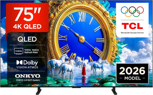 TCL 75A400 Smart TV, 75 pollici, televisore, 4K UHD, QLED, HDR, design piatto e sottile