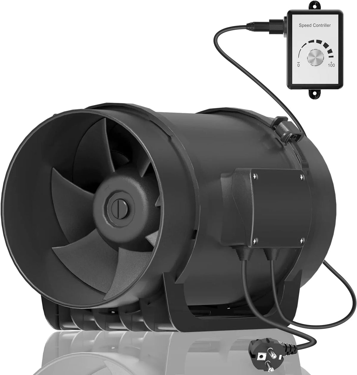 Prodotto Ufficio, Hon&Guan Aspirazione Ventola Estrazione 200 mm Silenzioso con controllo della velocità variabile per bagno, Sala, tenda di crescita