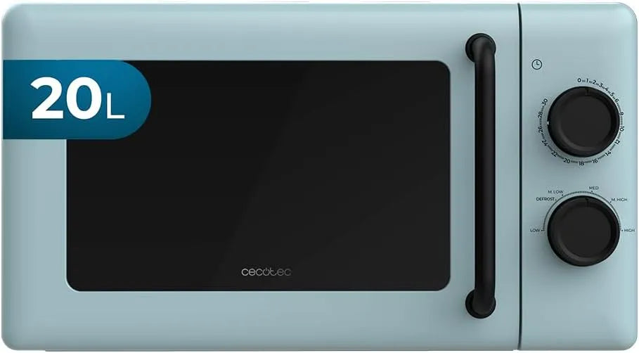 Cecotec Forno a microonde, 20 L, 700 W, timer, blu, 6 Livelli Di Potenza, Modalità Sbrinamento, Segnale Di Fine Cottura, Lampada Interna, Design Blu