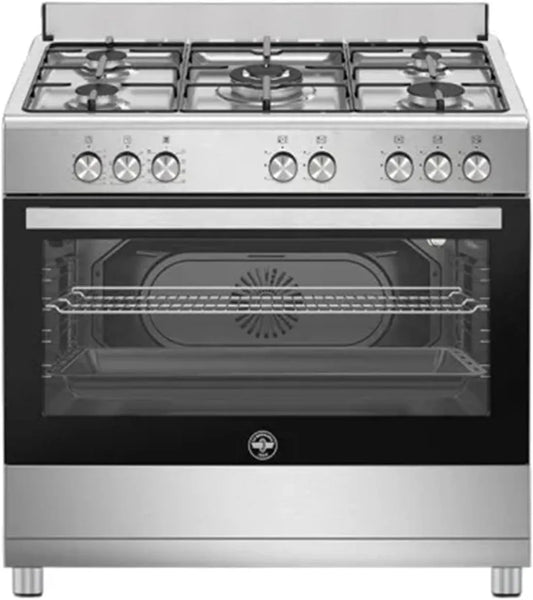 Cucina a gas con forno elettrico SE965EX24, 90x60 cm, classe energetica E, acciaio inox, colore Inox