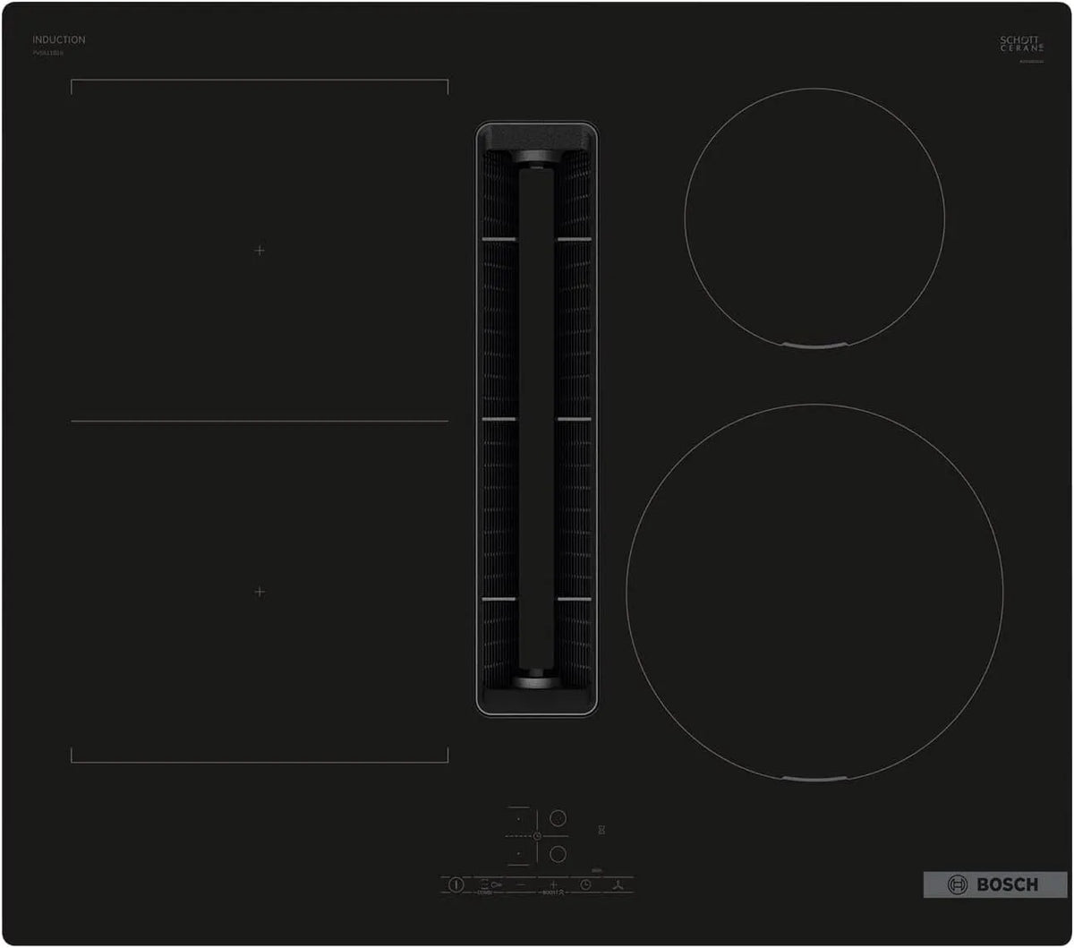 Bosch Serie 4 Piano cottura a induzione, 60 cm, piastra a induzione, senza cornice, sans cadre, Table induction aspirante