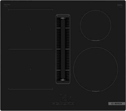 Bosch Serie 4 Piano cottura a induzione, 60 cm, piastra a induzione, senza cornice, sans cadre, Table induction aspirante