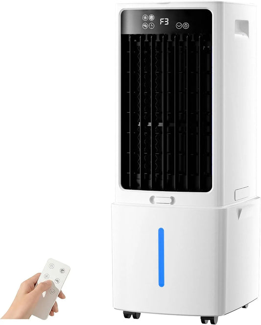 Controller Wi-Fi per condizionatore 1-12h, 12 L, portatile, timer, 3 velocità, ampio serbatoio, rimovibile, Rinfrescatore d'Aria con Telecomando