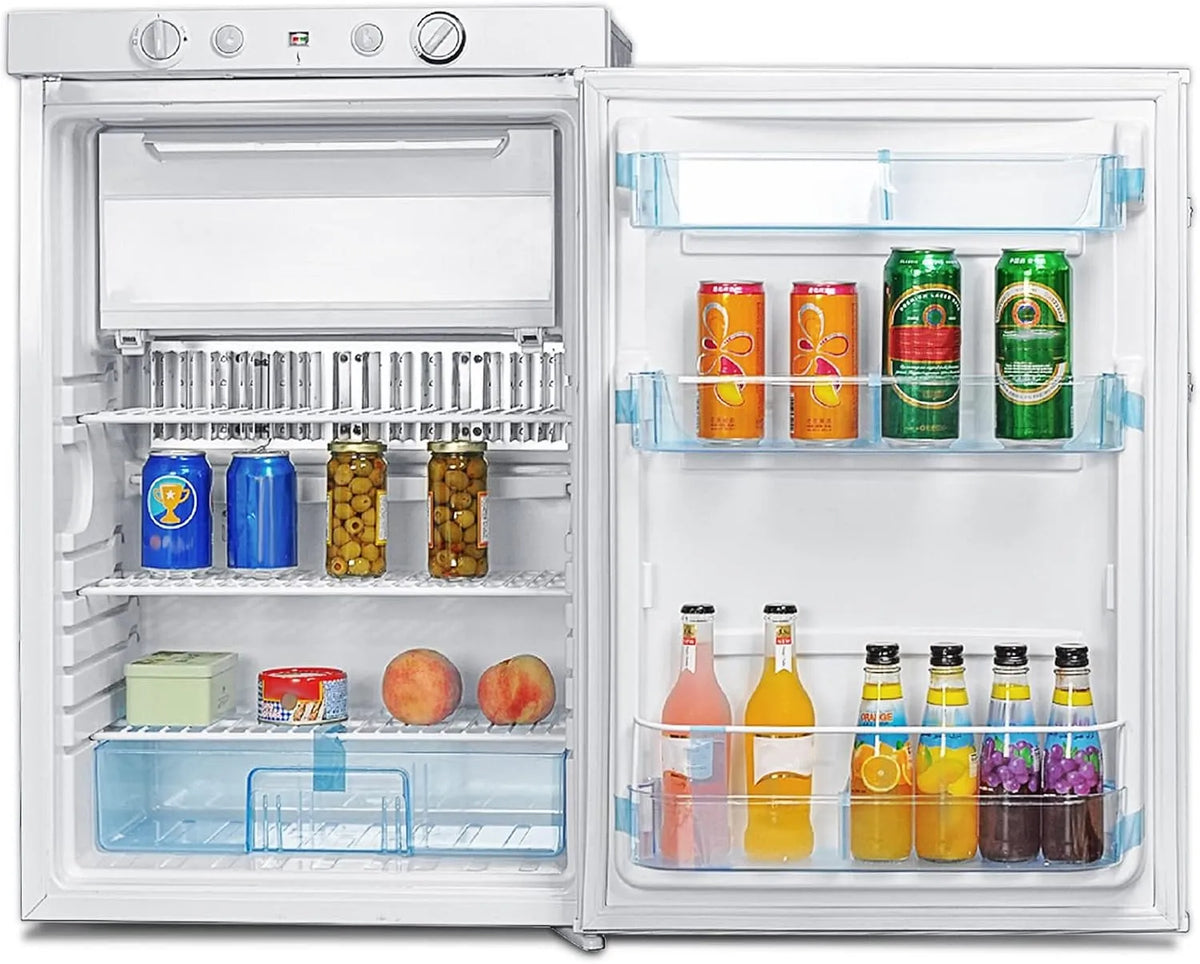 Congelatore, 100 L, 12 V, freezer verticale, bianco, Smad Frigo Trivalente 12V 220V Gas, 100L, Frigorifero a Gas per Camper, Caravana, Cabanon