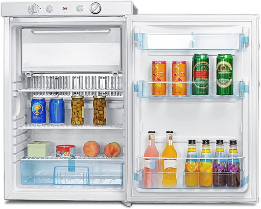 Congelatore, 100 L, 12 V, freezer verticale, bianco, Smad Frigo Trivalente 12V 220V Gas, 100L, Frigorifero a Gas per Camper, Caravana, Cabanon