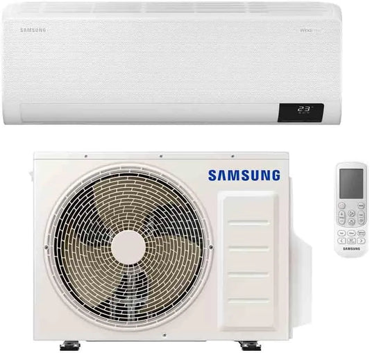 Samsung R32 AR12BXFCAWKNEU+AR12BXFCAWKXEU Condizionatore, Wi-Fi, SmartThings, WindFree Comfort Next 12000 BTU, GAS, WiFi, Climatizzatore Monosplit